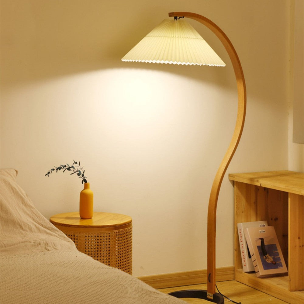 Anamika Vintage Mid Century Wooden Floor Lamp