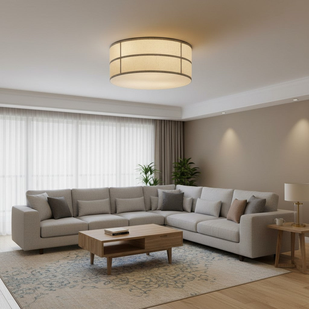 Sophie Japanese Linen Lantern Ceiling Light