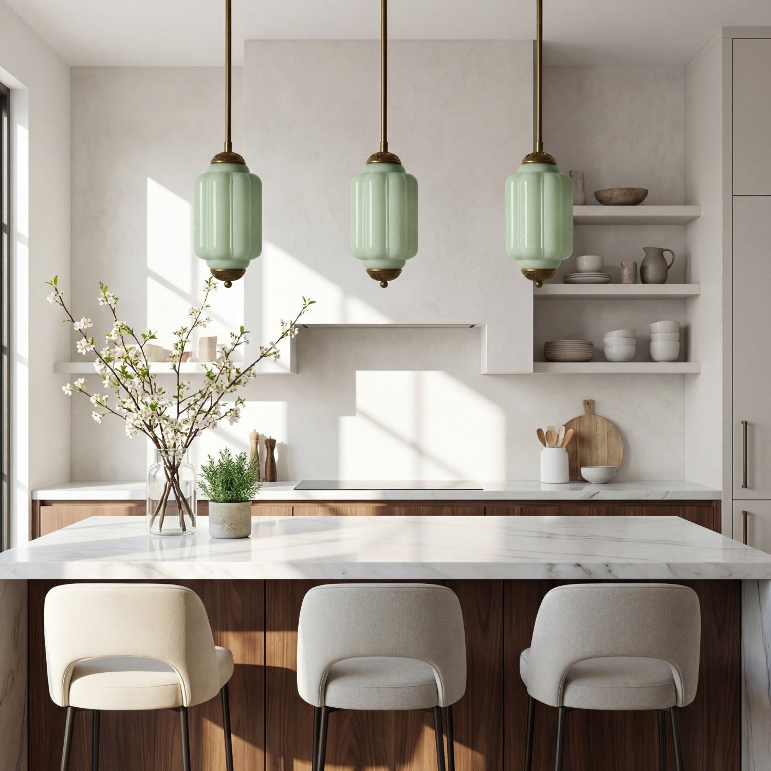 Cyrilith Farmhouse Pumpkin Glass Eloise Pendant Light