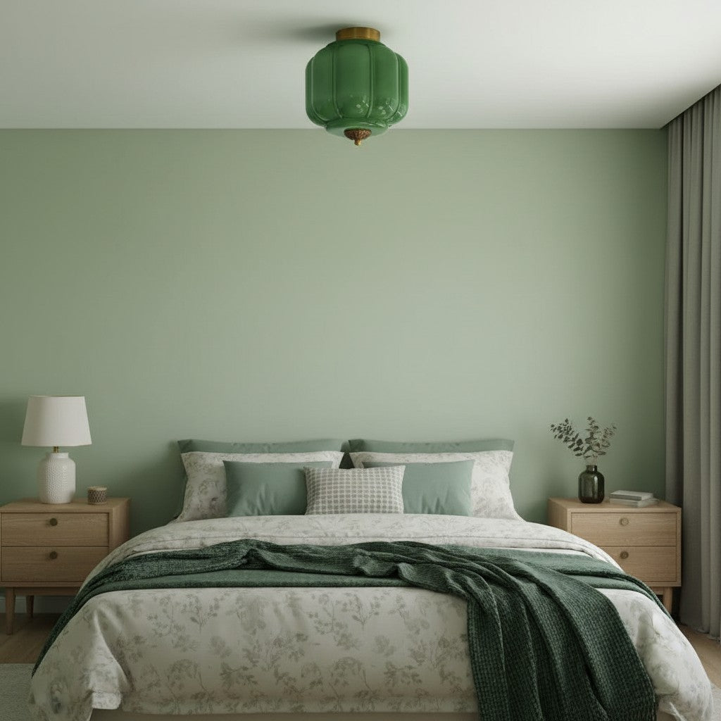 Conran Vintage Milk Glass Semi Flush Mount Eloise Ceiling Light