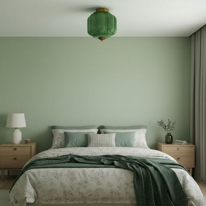 Conran Vintage Milk Glass Semi Flush Mount Eloise Ceiling Light