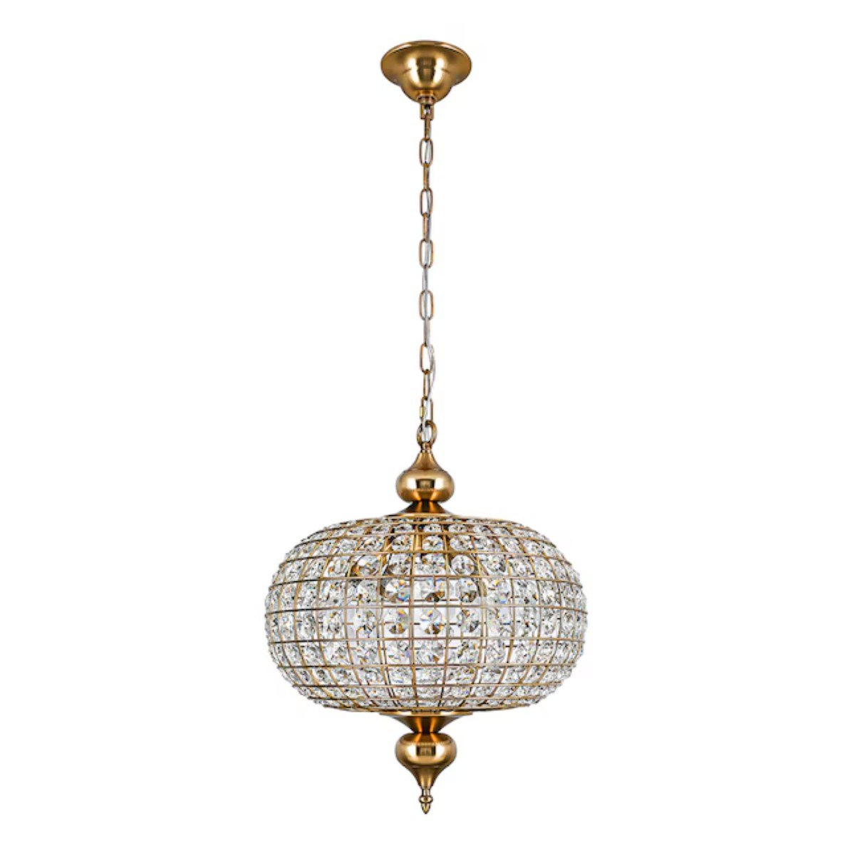 Dion Luxury Antique Brass French Country Crystal Large Chandelier