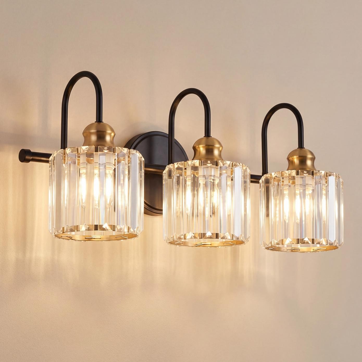 Naeris Modern Square Crystal Wall Sconce