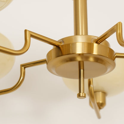 Shadella Modern Cream Glass Bauhaus Chandelier