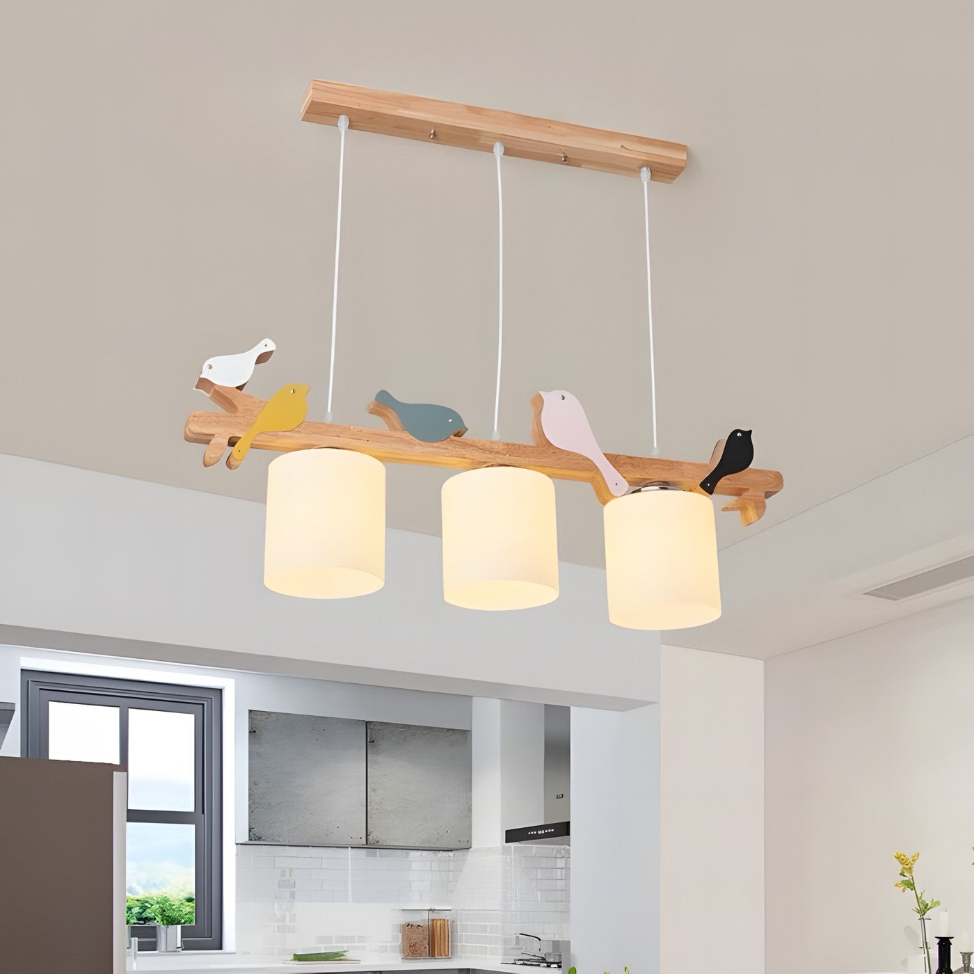 Bird Wooden Chandelier