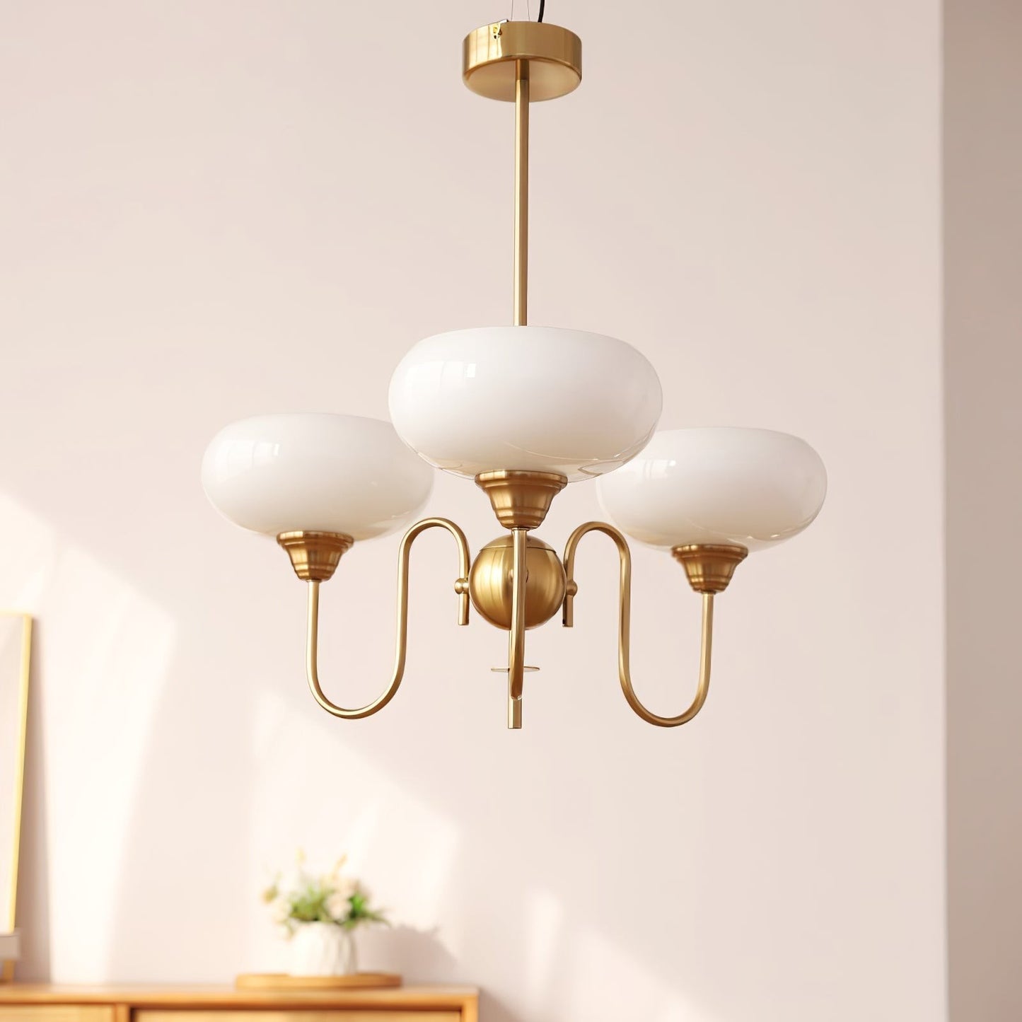 Luna Cream White Bubble Glass Chandelier