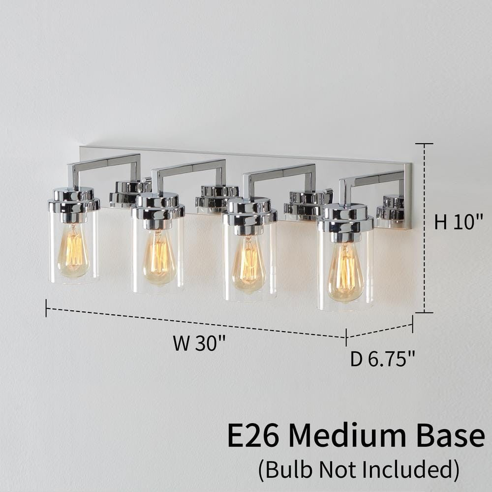 Pyros Farmhouse Clear Glass Cylinder Vanity Wall Light
