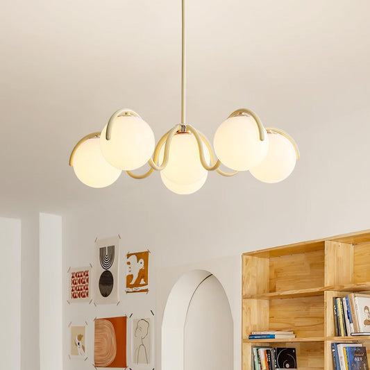 Mian Modern Curve Glass Globe Chandelier