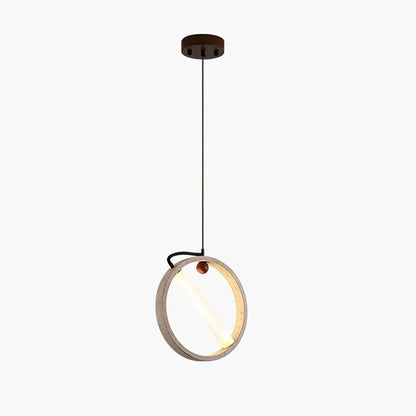 Conlan Japanese Travertine Circular Pendant Light