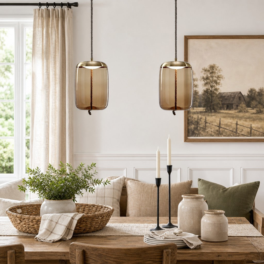 Lewis Modern LED Geometric Glass Pendant Light