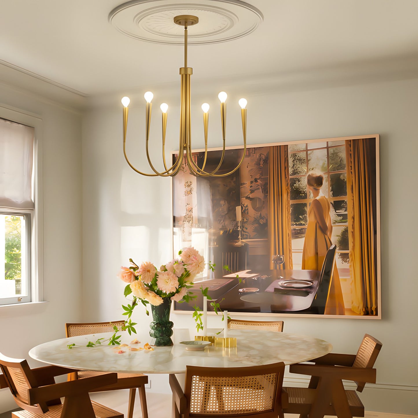Luren Light Luxury Candle Iron Branch Chandelier