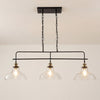 Bronte Industrial Metal 3 Lights Dome Glass Chandelier