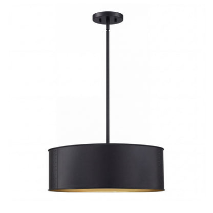 Zanthe 4 Light Vintage Industrial Iron Drum Chandelier