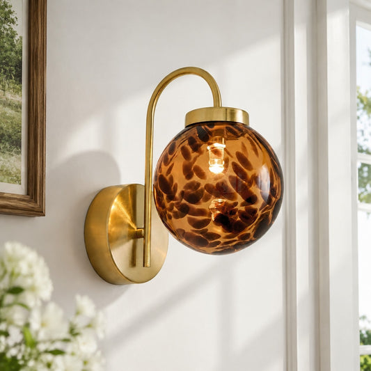 Ondrea Modern Rechargeable Ribbed Glass Globe Sconce