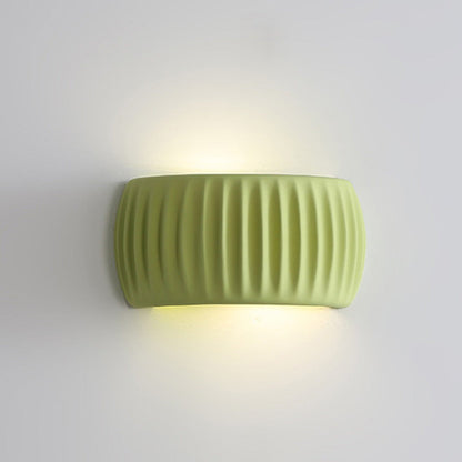 Klystix Macaron Color Up Down Fluted Resin Wall Lamps For Bedroom