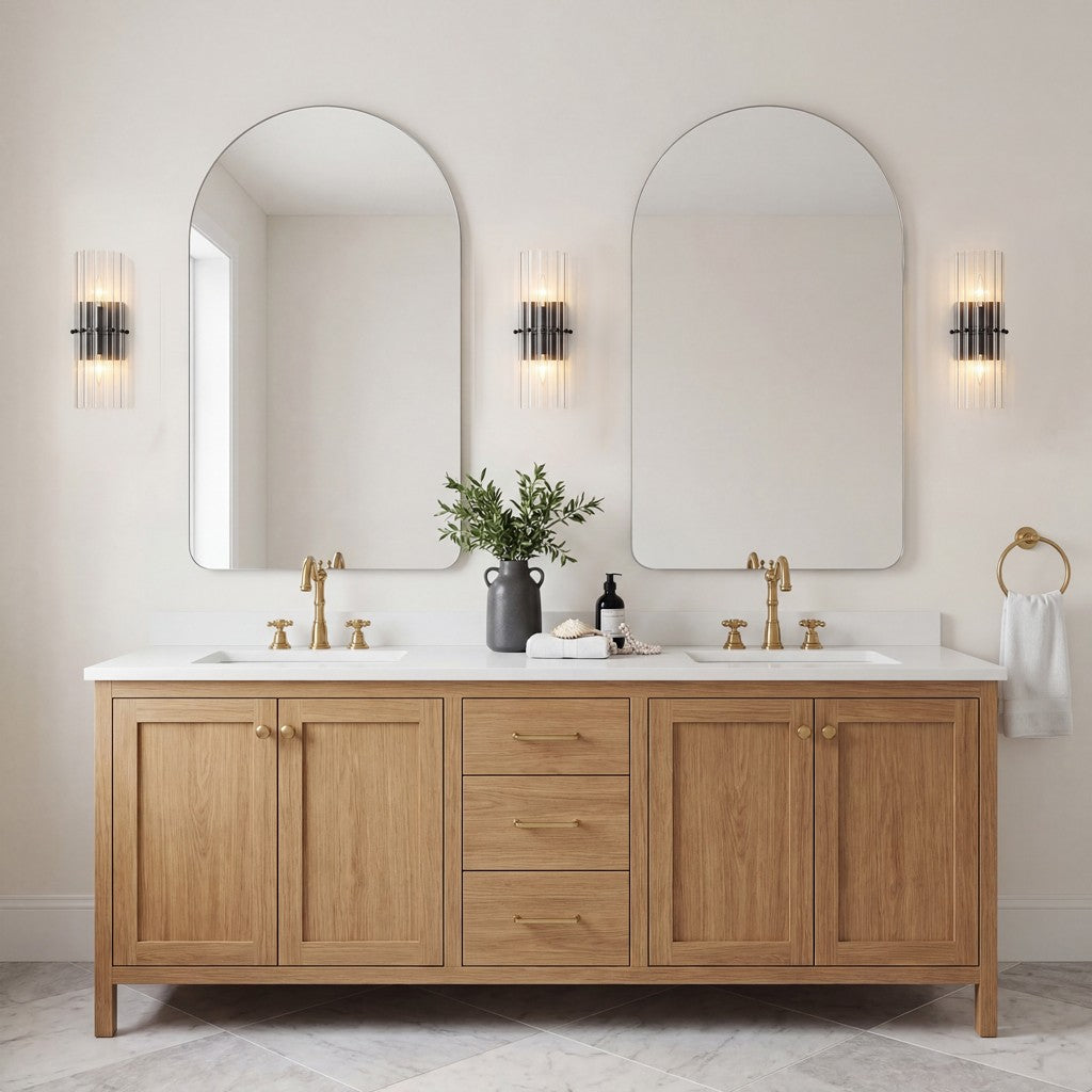 Vovizy Farmhouse Double Mallory Crystal Sconce