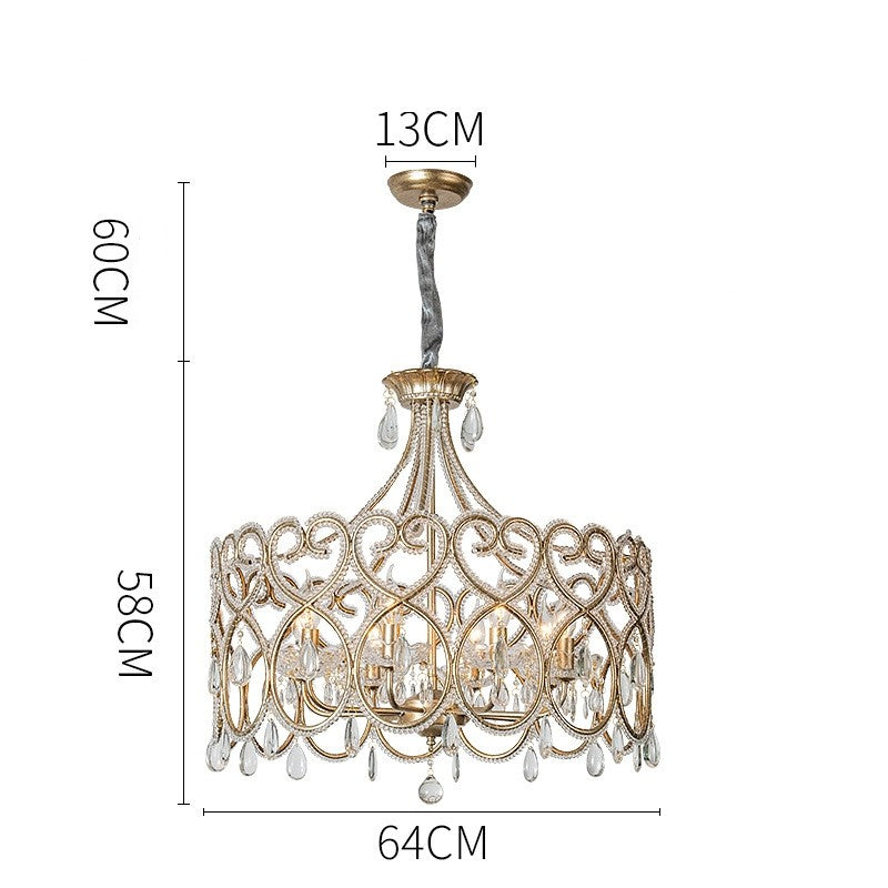Neve Luxury French Antique Crystal Drum Chandelier