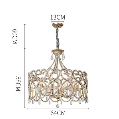 Neve Luxury French Antique Crystal Drum Chandelier