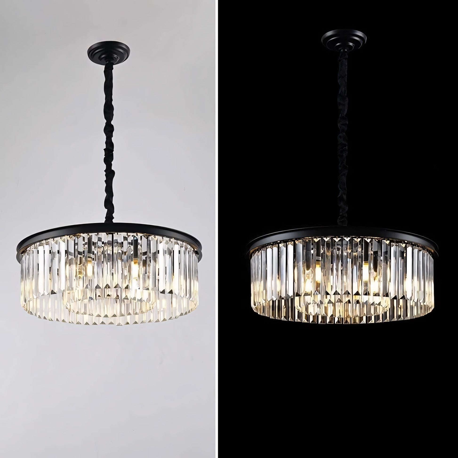 Braxion Modern Crystal Raindrop Round Chandelier