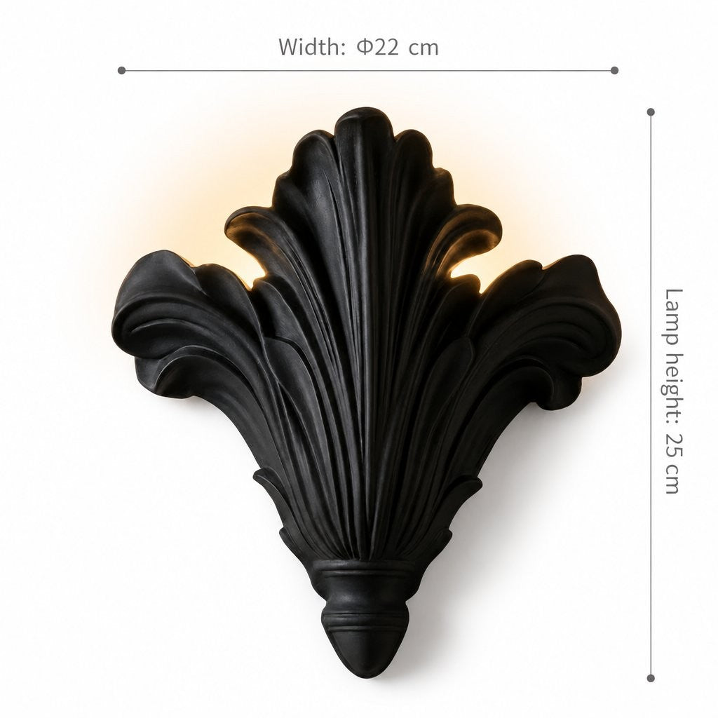Brinley French Mid-century Resin Scallop Wall Sconce