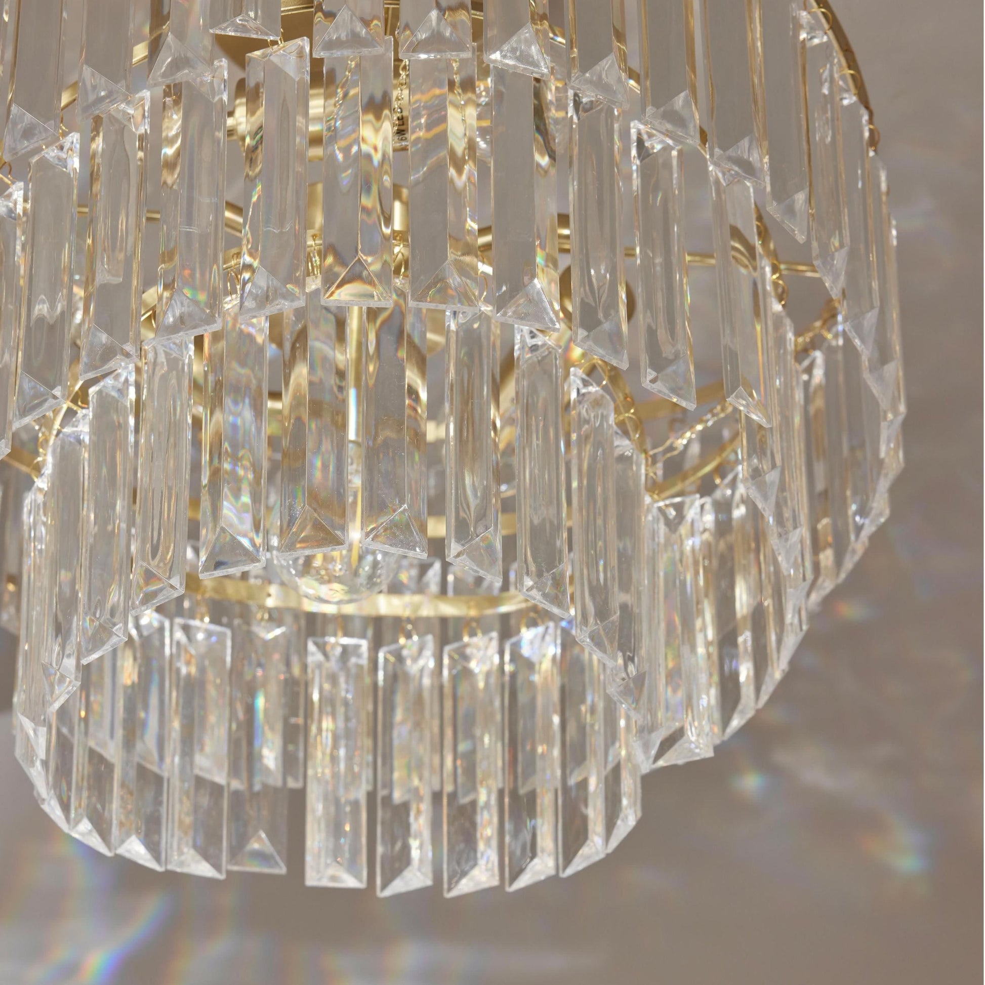 Deneuve Farmhouse Tiered Glass Brass Ceiling Light