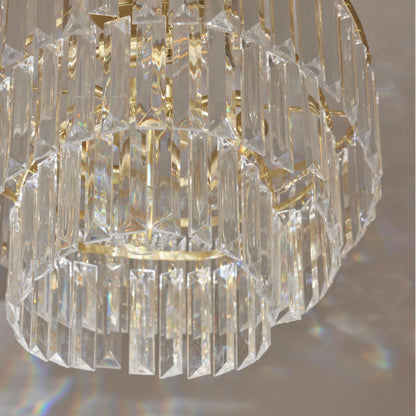 Deneuve Farmhouse Tiered Glass Brass Ceiling Light