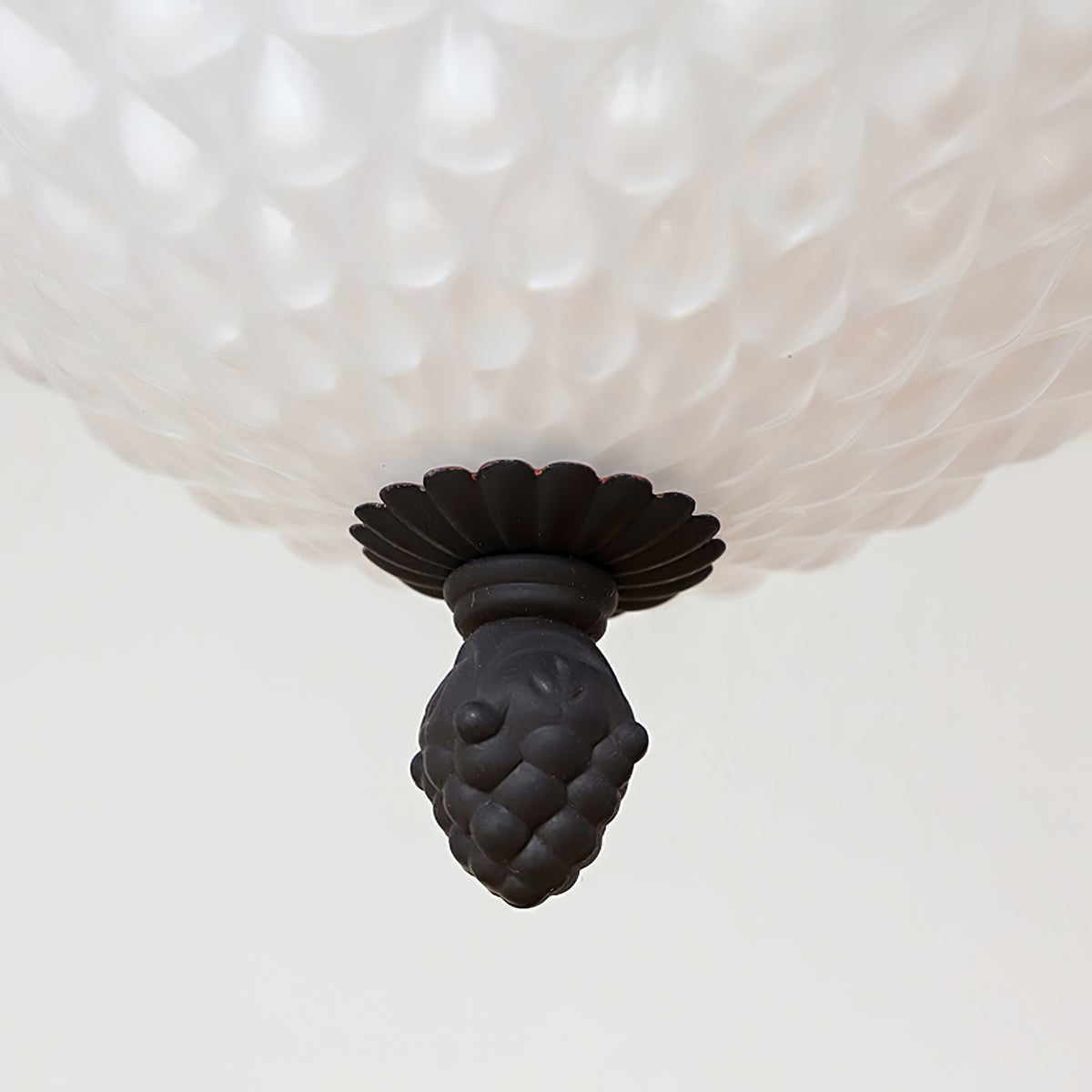 Draxor White Milk Glass Pumpkin Pendant Light