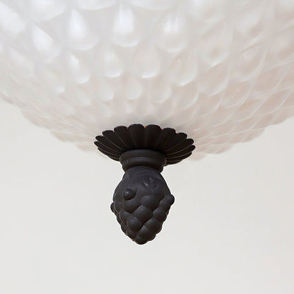 Draxor White Milk Glass Pumpkin Pendant Light
