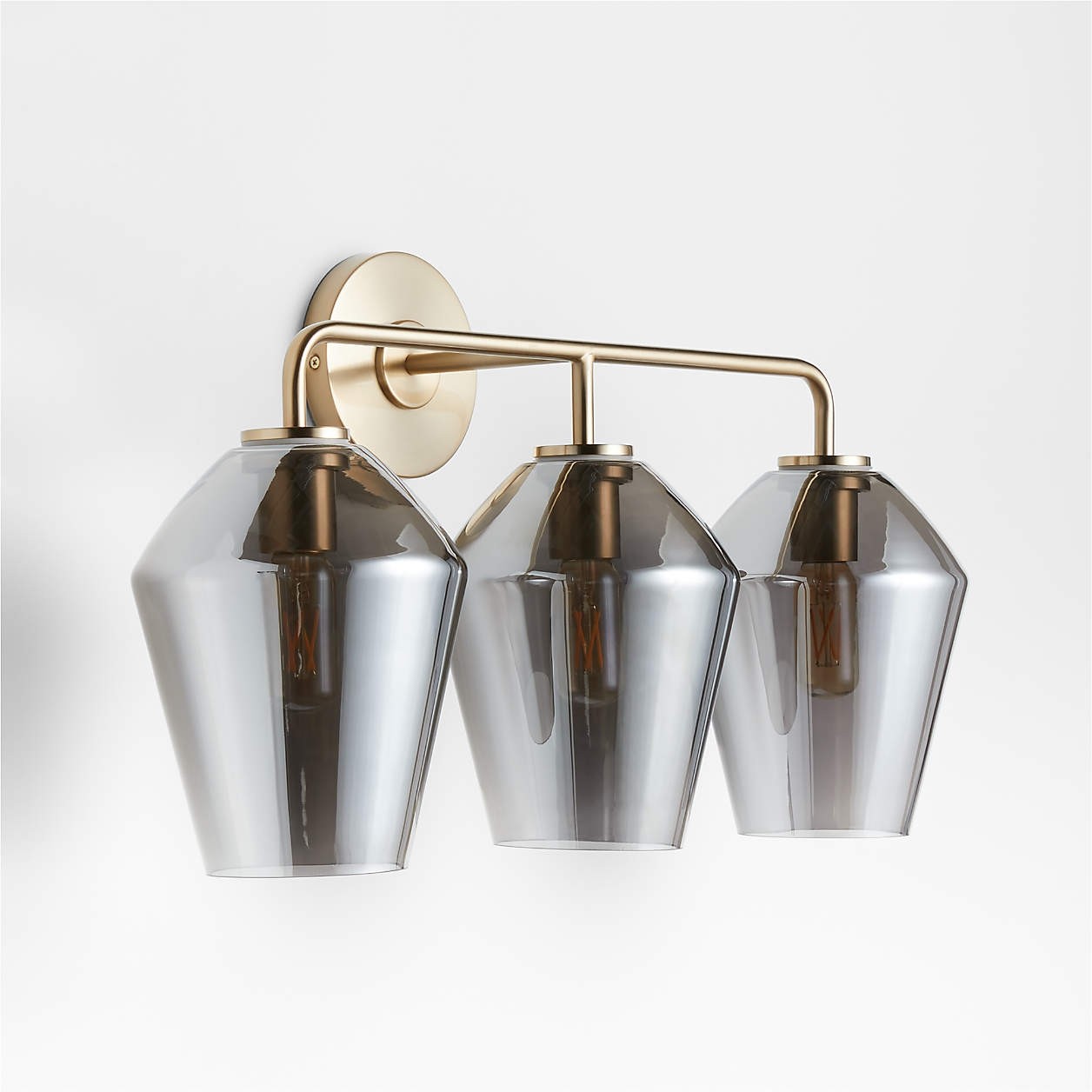 Konig Minimalist 3-Light Brass Glass Wall Light