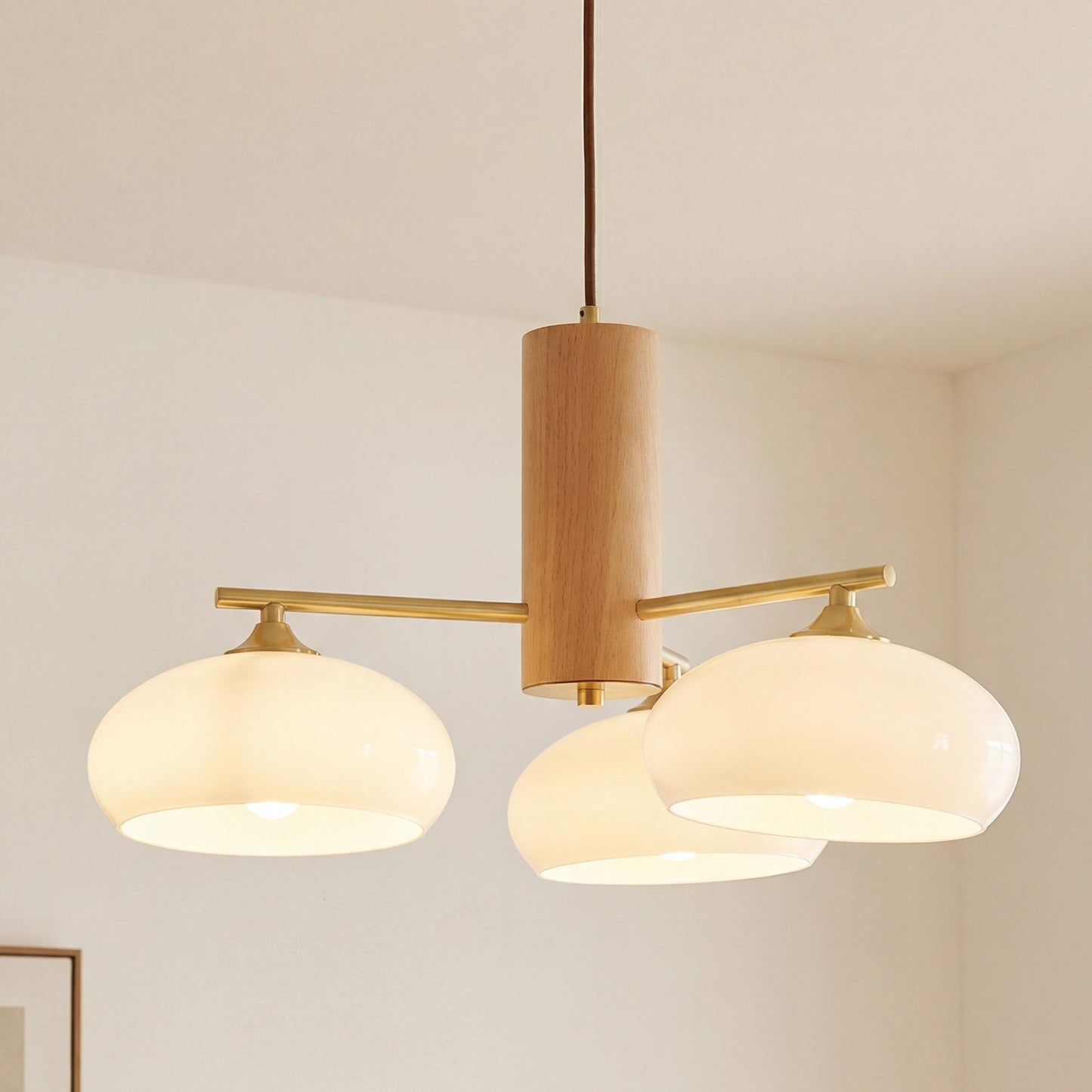 Xanthea Elliptical Persimmon Milk Glass Chandelier