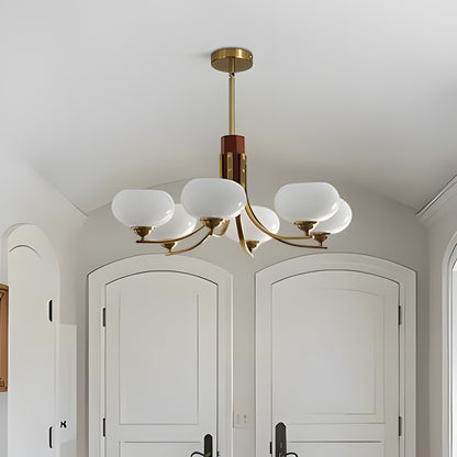 Juino Wood Farmhouse Milk Ball Sputnik Chandelier