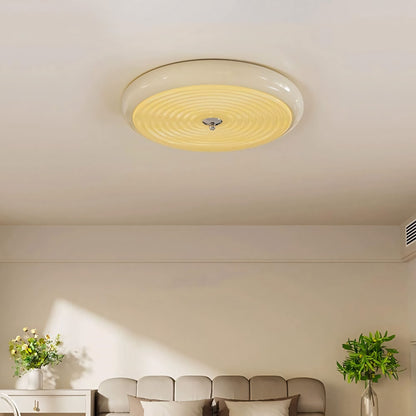 Laren Ribbed Glass Shade Led Circular Light