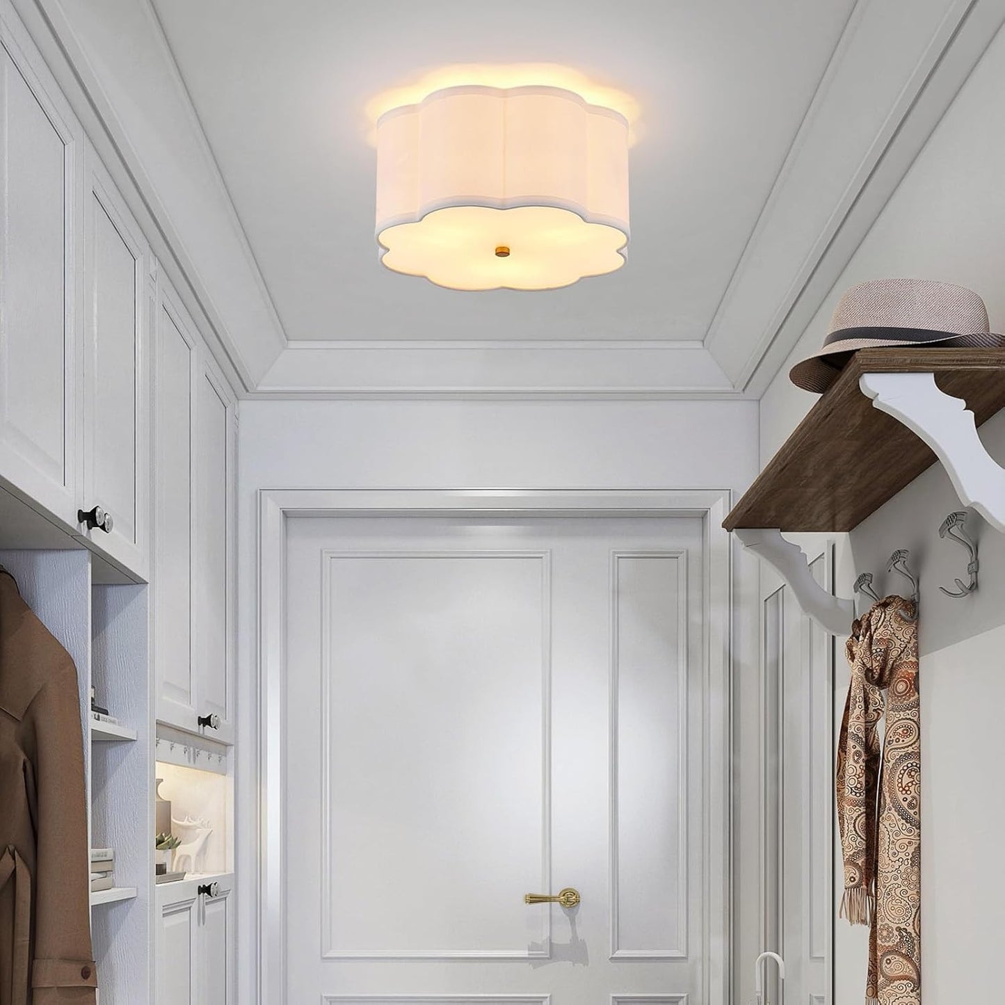 Halsey Fabric Floral Drum Shade Ceiling Light
