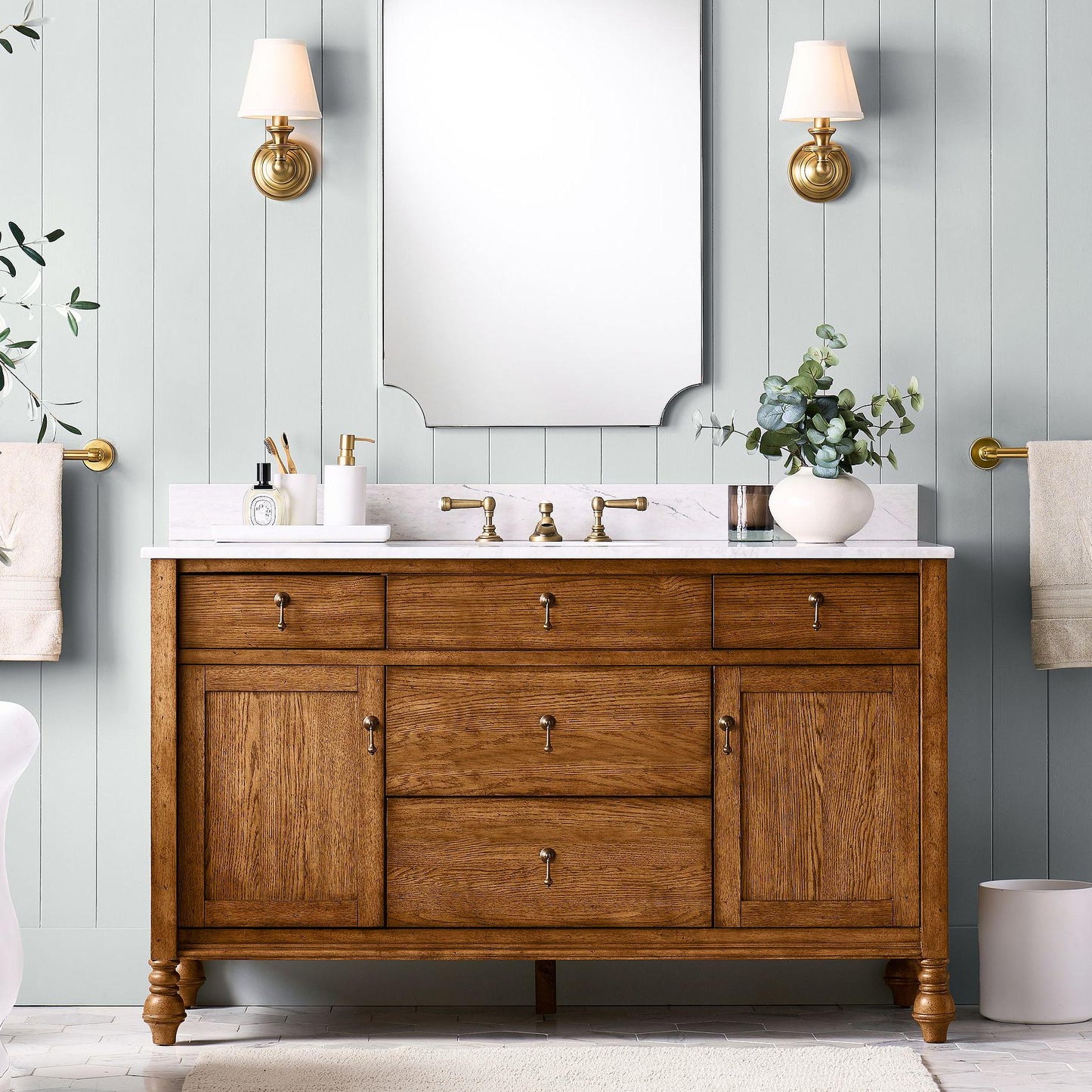 Caedric Retro Brass Linen Shade Wall Sconce