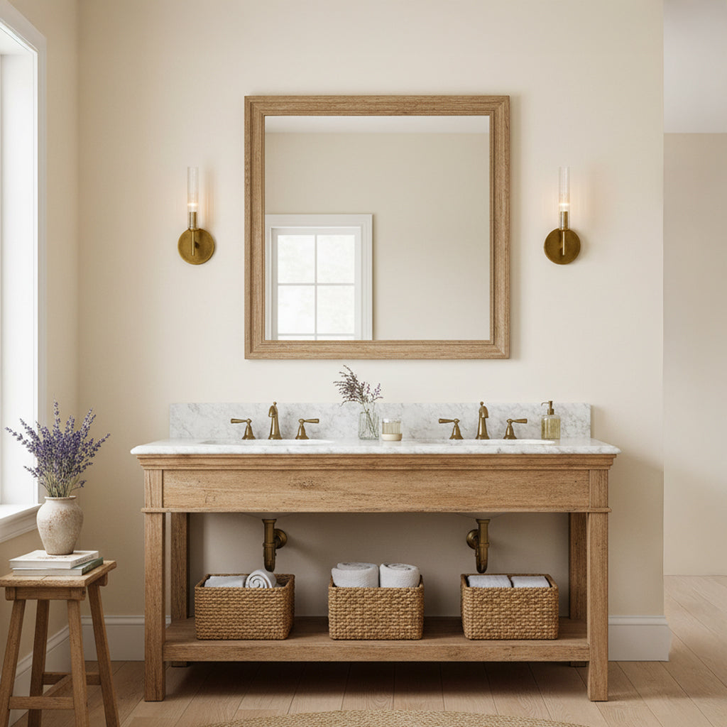Veylan Farmhouse Cooper Ribbed Glass Tube Sconce