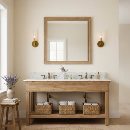 Veylan Farmhouse Cooper Ribbed Glass Tube Sconce