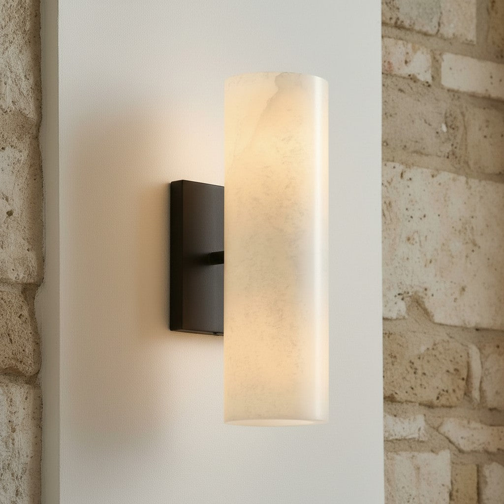 Corven Modern Elegant Alabaster Tube Sconce