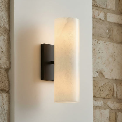 Corven Modern Elegant Alabaster Tube Sconce