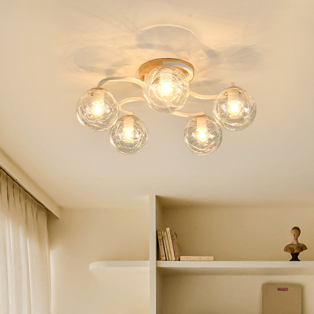 Veyric Modern Globe Glass Ceiling Light