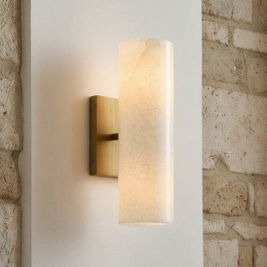 Corven Modern Elegant Alabaster Tube Sconce