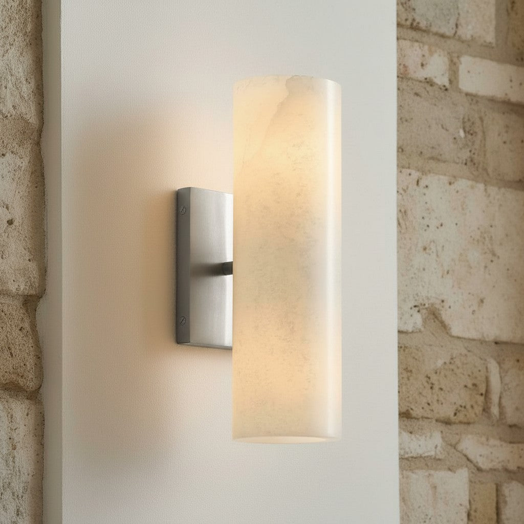 Corven Modern Elegant Alabaster Tube Sconce